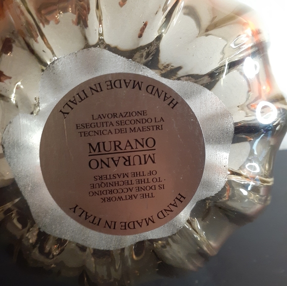 GORGEOUS NEW White Cristal Murano Italy 8" Smokey Gray Freeform Vase. - Picture 4 of 6